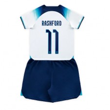 England Marcus Rashford #11 Hemmaställ Barn VM 2022 Korta ärmar (+ Korta byxor)